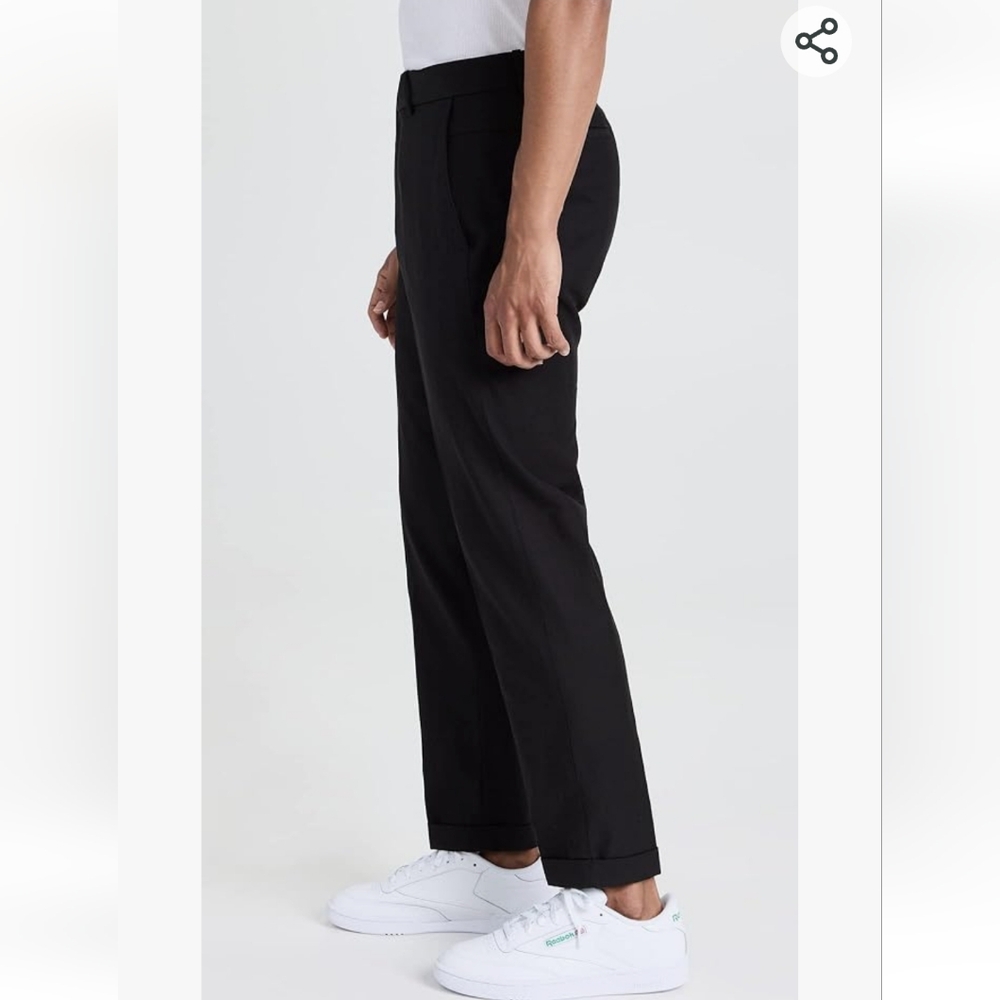 NEW Vince Men's Black Tapered Cuffed Flat-Front Cropped Trousers Pants Sz 34 - Picture 4 of 10